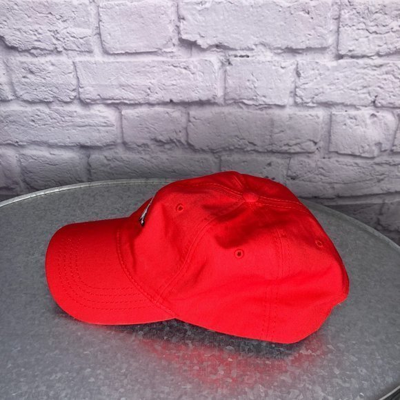 American Eagle Outfitters Men's Red Embroidered Lazy Cat Adjustable Dad Hat‎ Cap - Picture 2 of 4